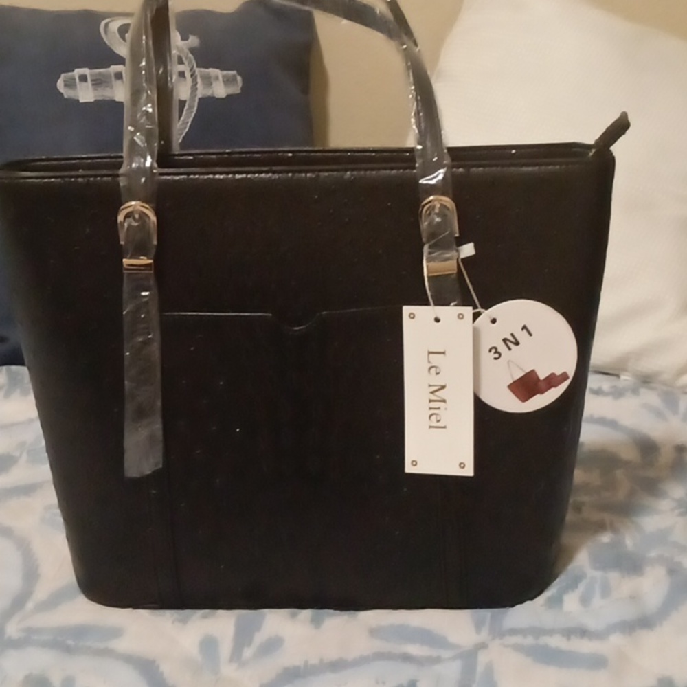 NWT Le Miel 3 in 1 large tote, cross body, and wallet - Picture 2 of 15